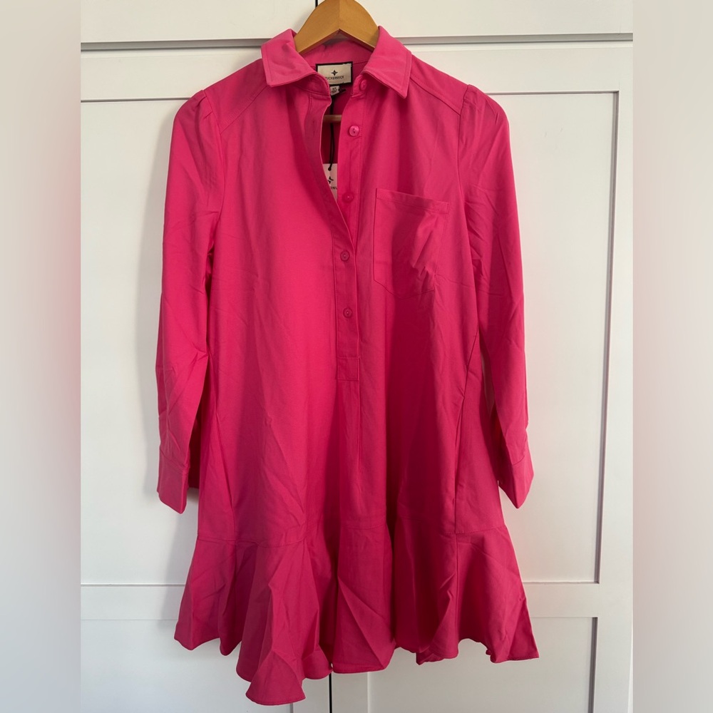 Tuckernuck NWT Hot Pink Button-Front Tunic Dress XS